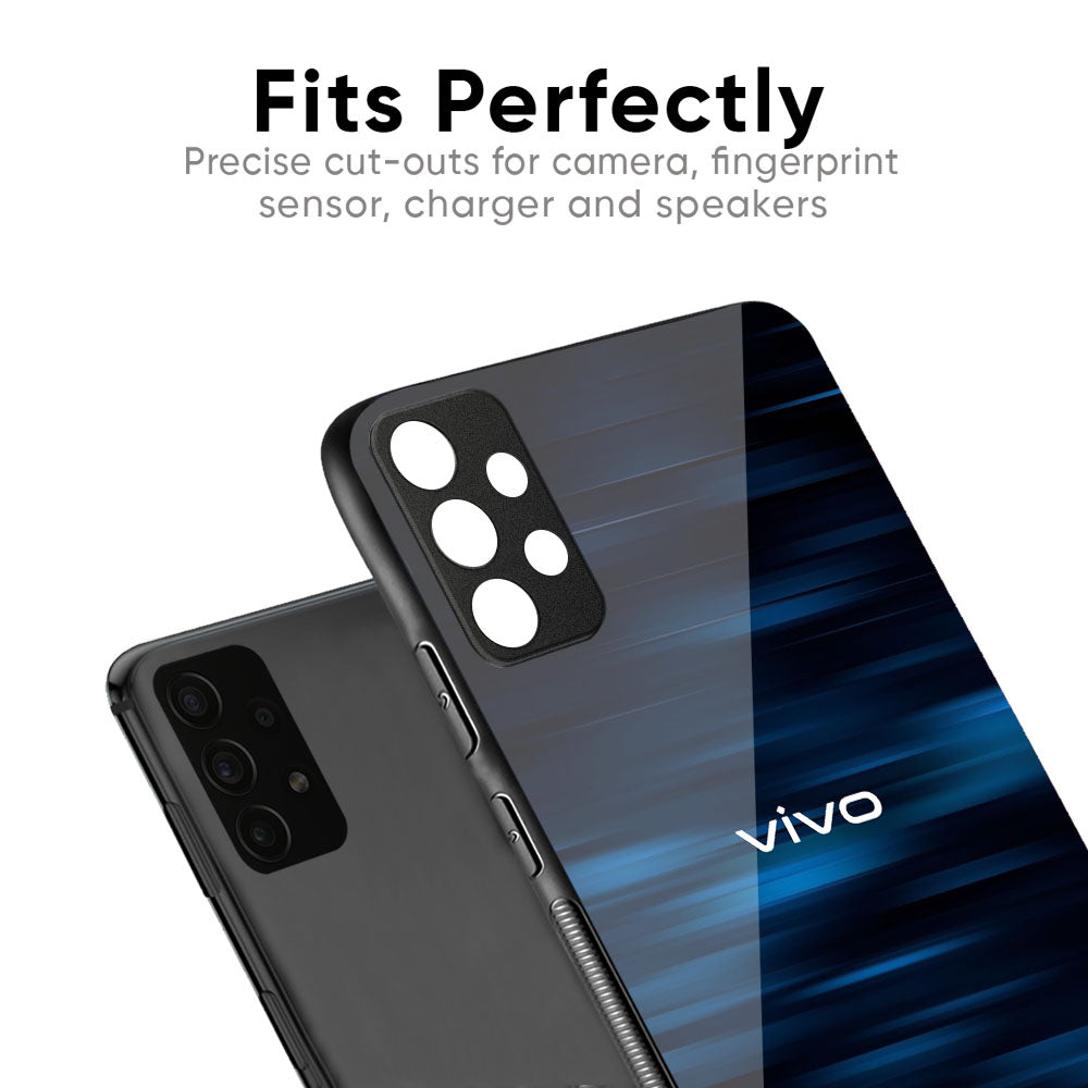 Blue Rough Abstract Glass Case for Vivo X50 Pro