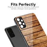 Wooden Planks Glass Case for Vivo X90 Pro 5G