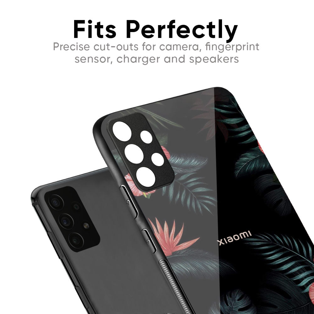 Tropical Art Flower Glass Case for Redmi Note 12 5G