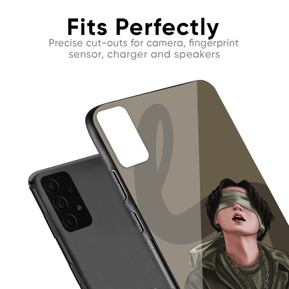 Blind Fold Glass Case for Samsung Galaxy F41