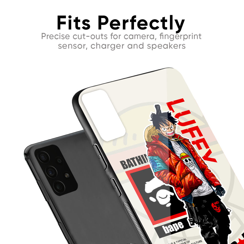 Bape Luffy Glass Case for Samsung Galaxy F41