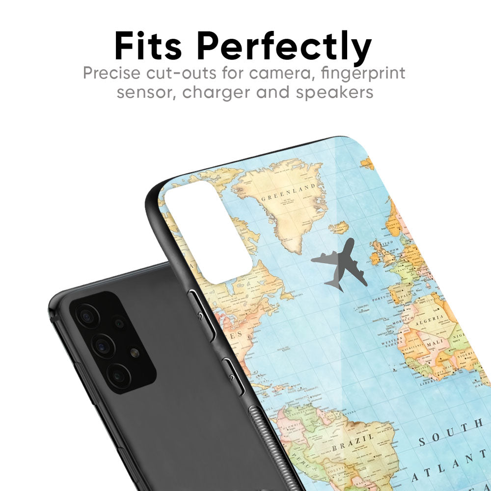 Travel Map Glass Case for Samsung Galaxy F41