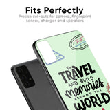 Travel Stamps Glass Case for Samsung Galaxy M40
