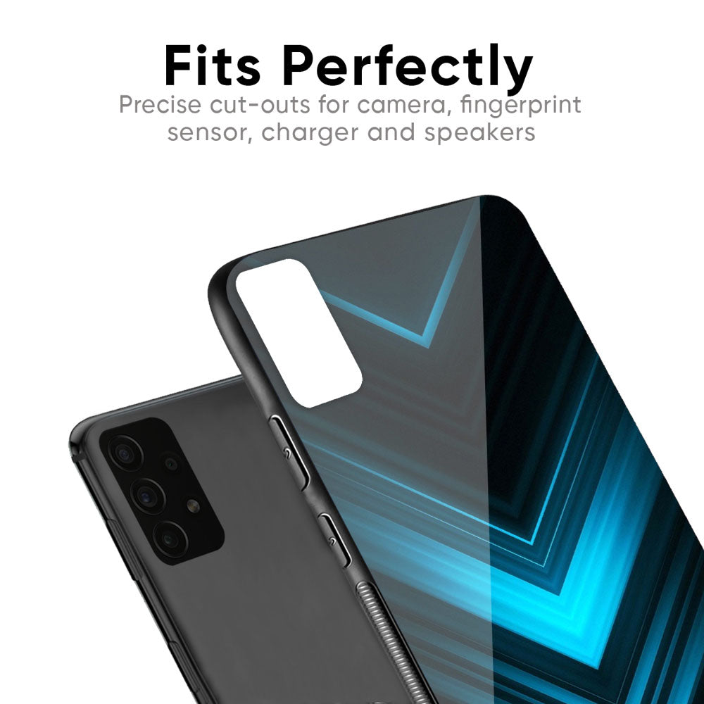 Vertical Blue Arrow Glass Case For Samsung Galaxy F41
