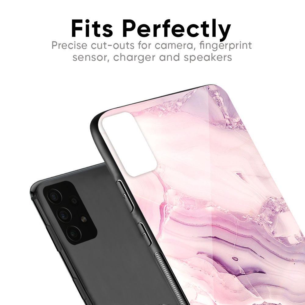 Diamond Pink Gradient Glass Case For Samsung Galaxy F41