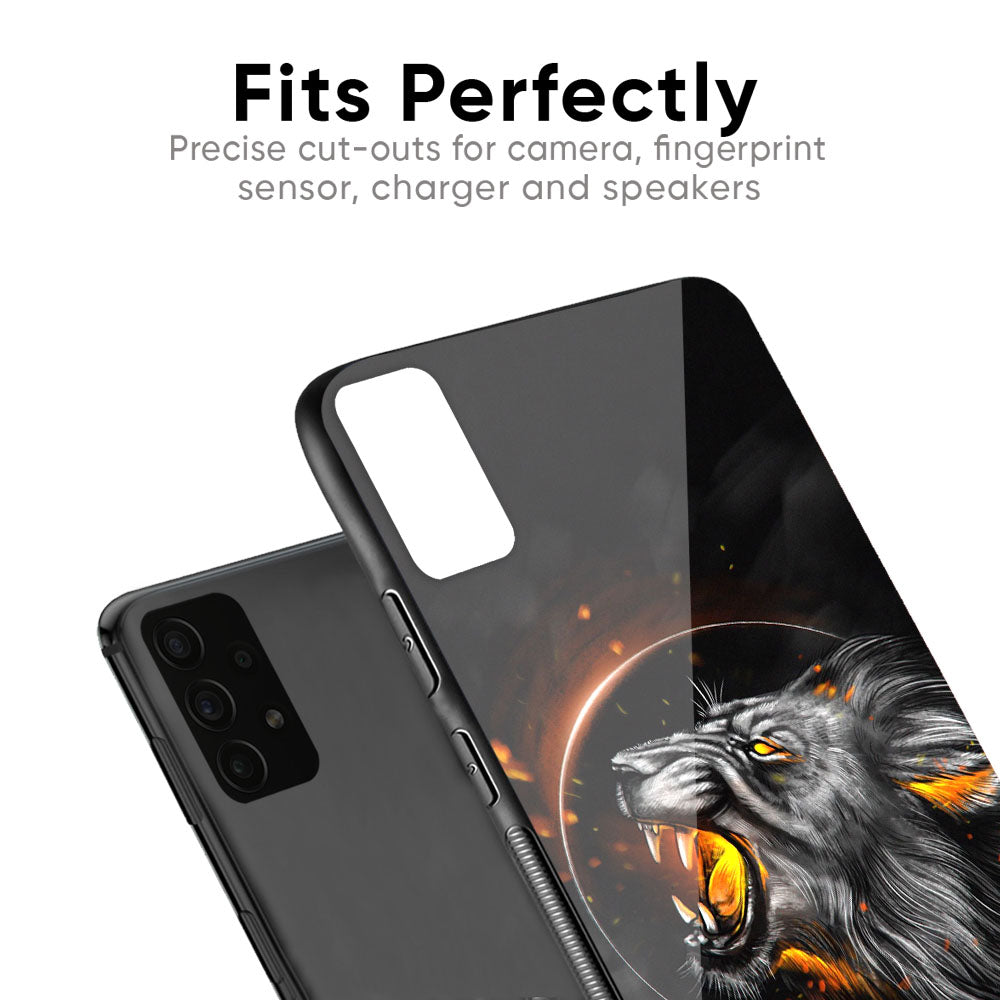 Aggressive Lion Glass Case for Huawei P40 Pro