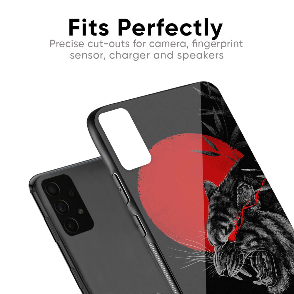 Red Moon Tiger Glass Case for Samsung Galaxy F41