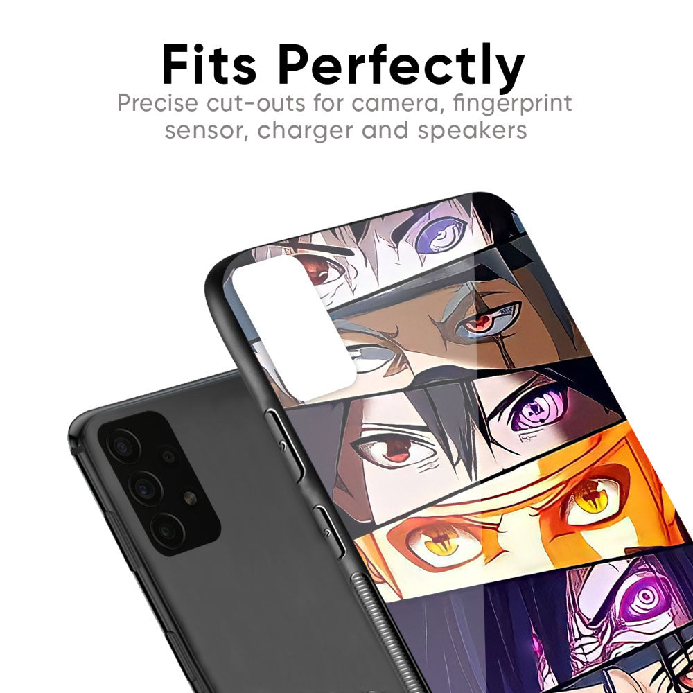 Anime Eyes Glass Case for Samsung Galaxy F41