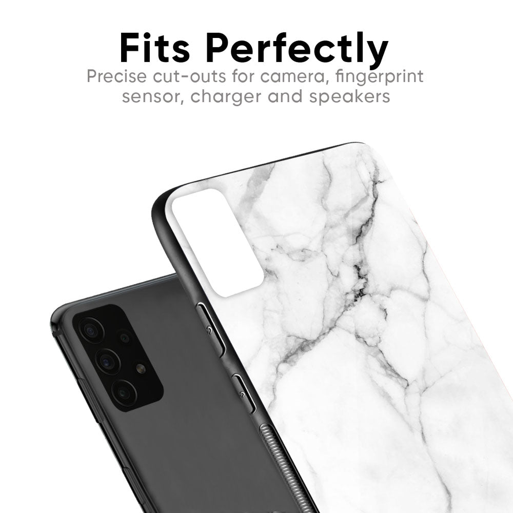 Modern White Marble Glass case for Samsung Galaxy M31 Prime