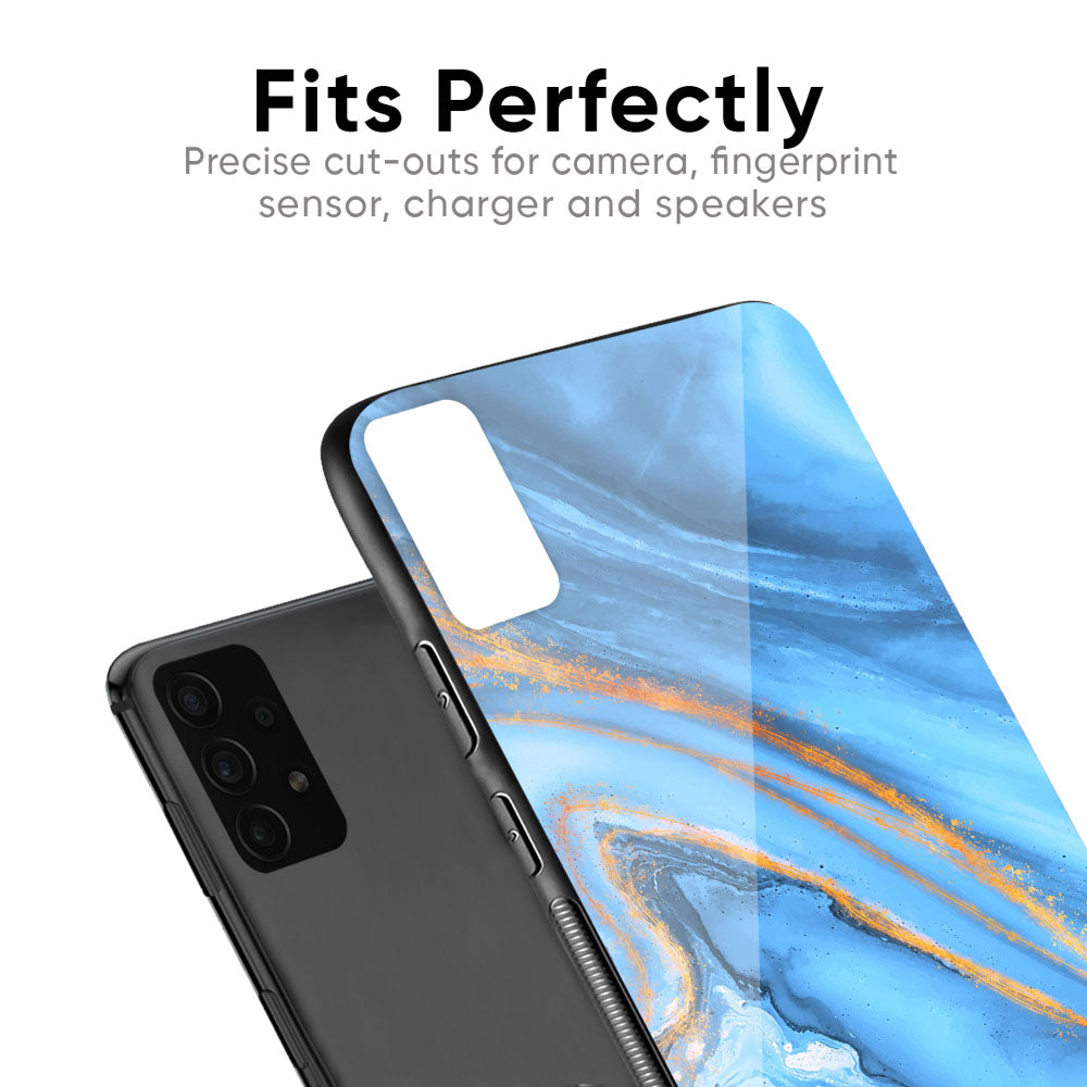 Vibrant Blue Marble Glass Case for Huawei P30 Pro