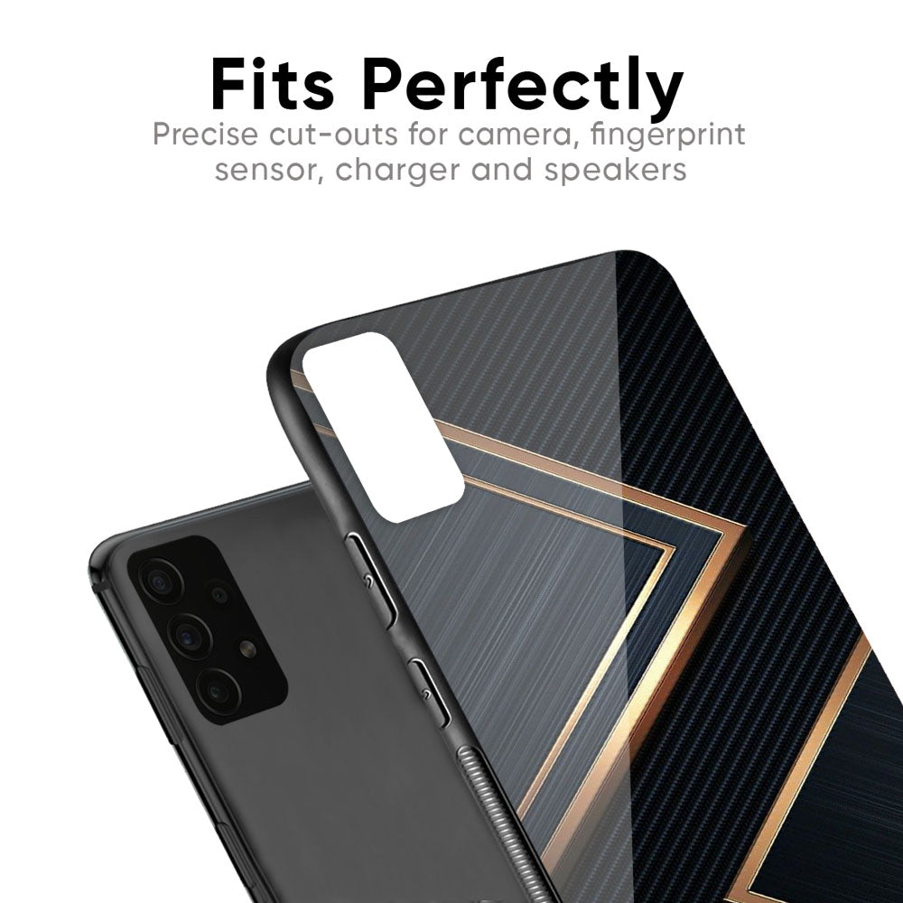 Sleek Golden & Navy Glass Case for Xiaomi Mi A3