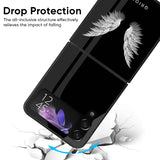 White Angel Wings Glass Case for Samsung Galaxy Z Flip4 5G