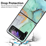 Green Marble Glass Case for Samsung Galaxy Z Flip4 5G