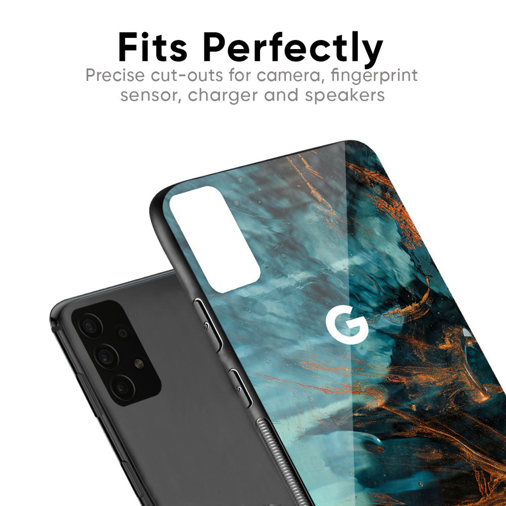 Golden Splash Glass Case for Google Pixel 6a