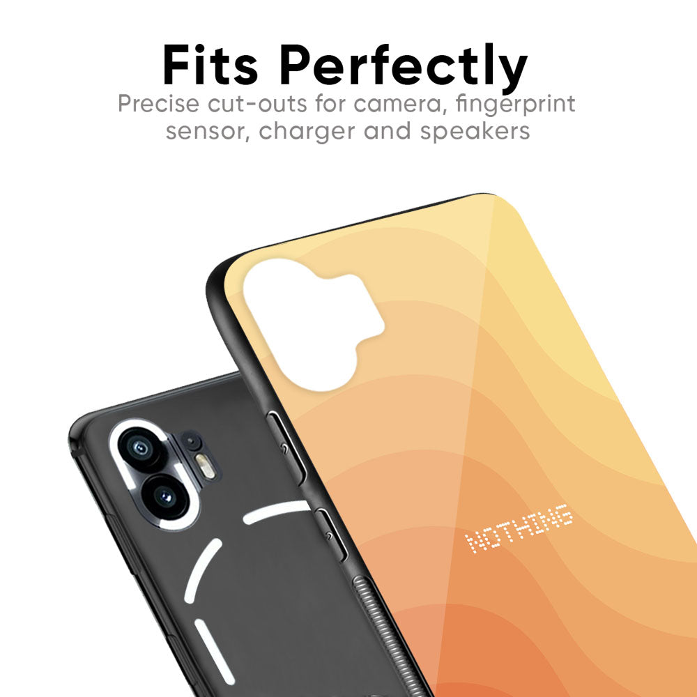 Orange Curve Pattern Glass Case for Nothing Phone 2