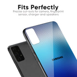 Blue Rhombus Pattern Glass Case for Samsung Galaxy A30s