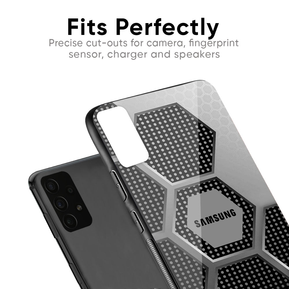 Hexagon Style Glass Case For Samsung Galaxy F41