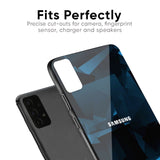 Polygonal Blue Box Glass Case For Samsung Galaxy F41