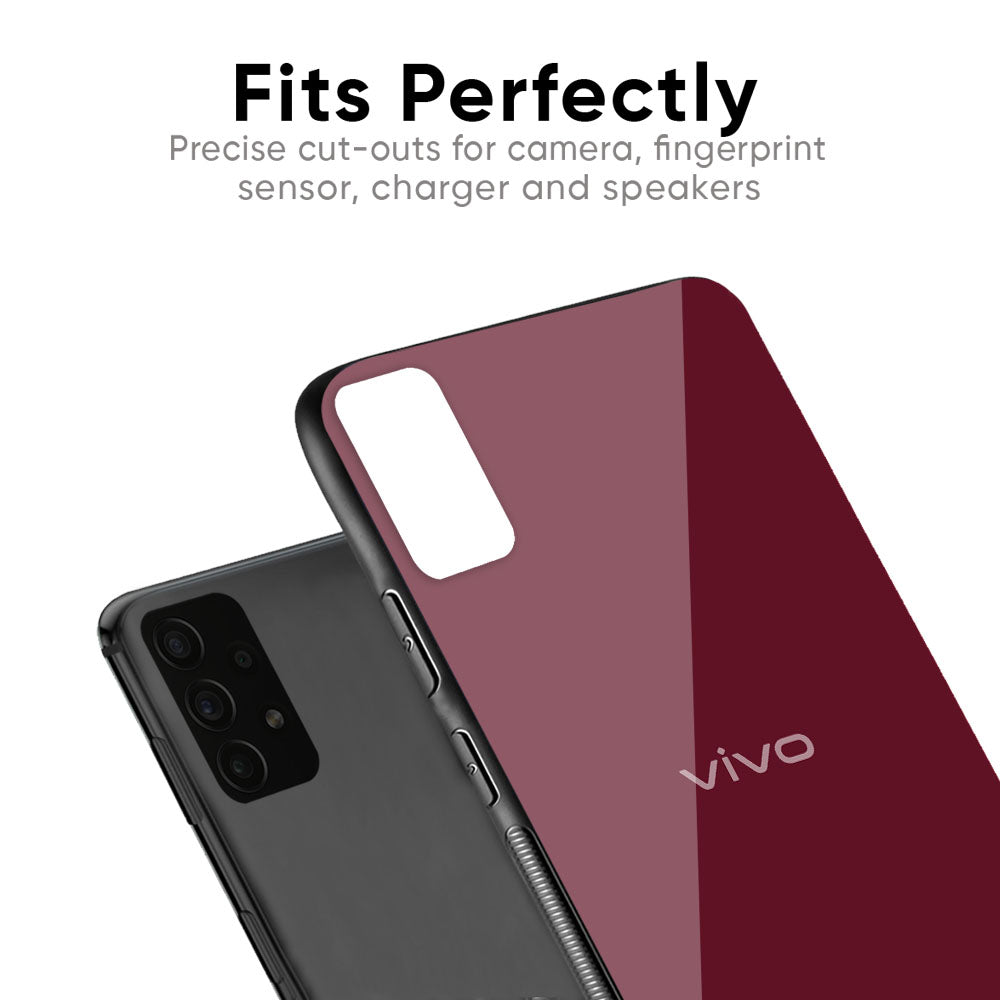 Classic Burgundy Glass Case for Vivo Z1 Pro