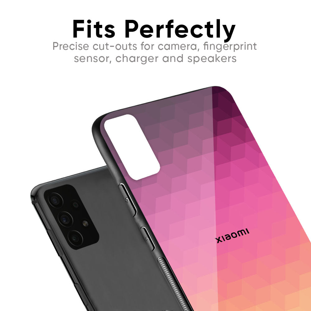 Geometric Pink Diamond Glass Case for Xiaomi Mi A3