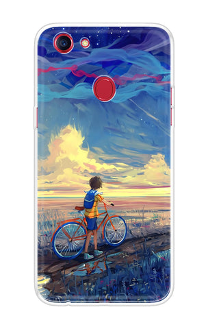 Riding Bicycle to Dreamland Oppo F7 Back Cover