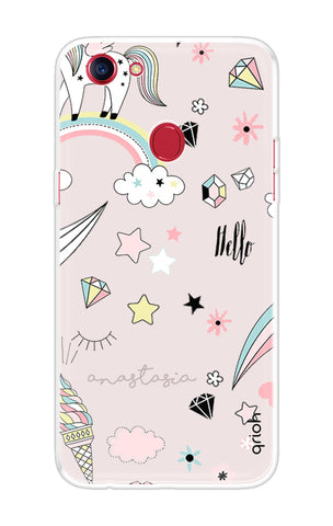 Unicorn Doodle Oppo F7 Back Cover