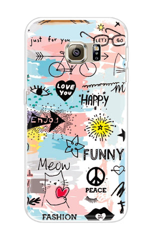 Happy Doodle Samsung S6 Edge Back Cover