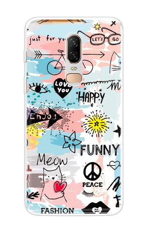 Happy Doodle OnePlus 6 Back Cover