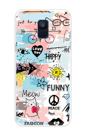 Happy Doodle Samsung A6 Back Cover