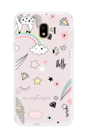 Unicorn Doodle Samsung J4 Back Cover