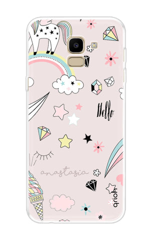 Unicorn Doodle Samsung J6 Back Cover