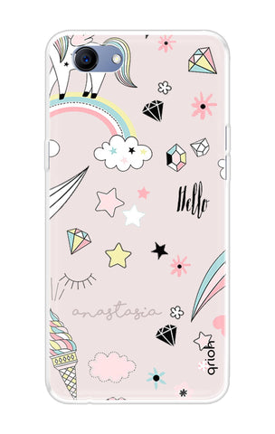 Unicorn Doodle Oppo Realme 1 Back Cover