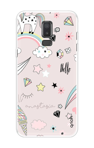 Unicorn Doodle Samsung J8 Back Cover