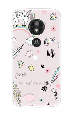 Unicorn Doodle Motorola Moto E5 Play Back Cover