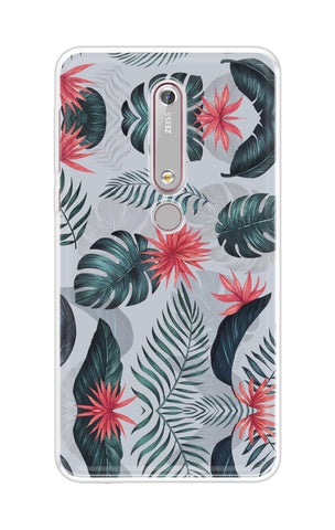 Retro Floral Leaf Nokia 6.1 Back Cover