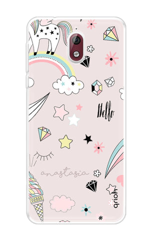 Unicorn Doodle Nokia 3.1 Back Cover