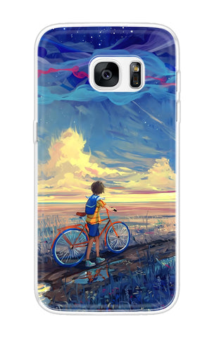 Riding Bicycle to Dreamland Samsung S7 Edge Back Cover