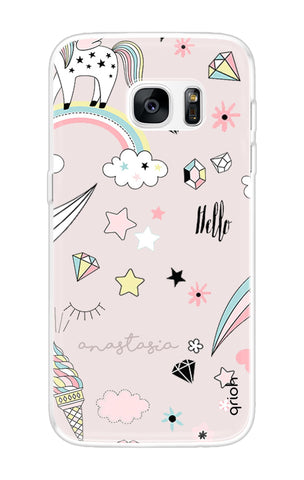 Unicorn Doodle Samsung S7 Edge Back Cover