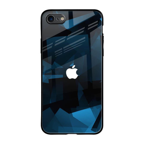 Polygonal Blue Box iPhone 6 Glass Back Cover Online