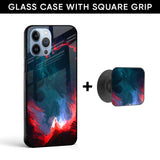 Brush Art Glass case with Square Phone Grip Combo