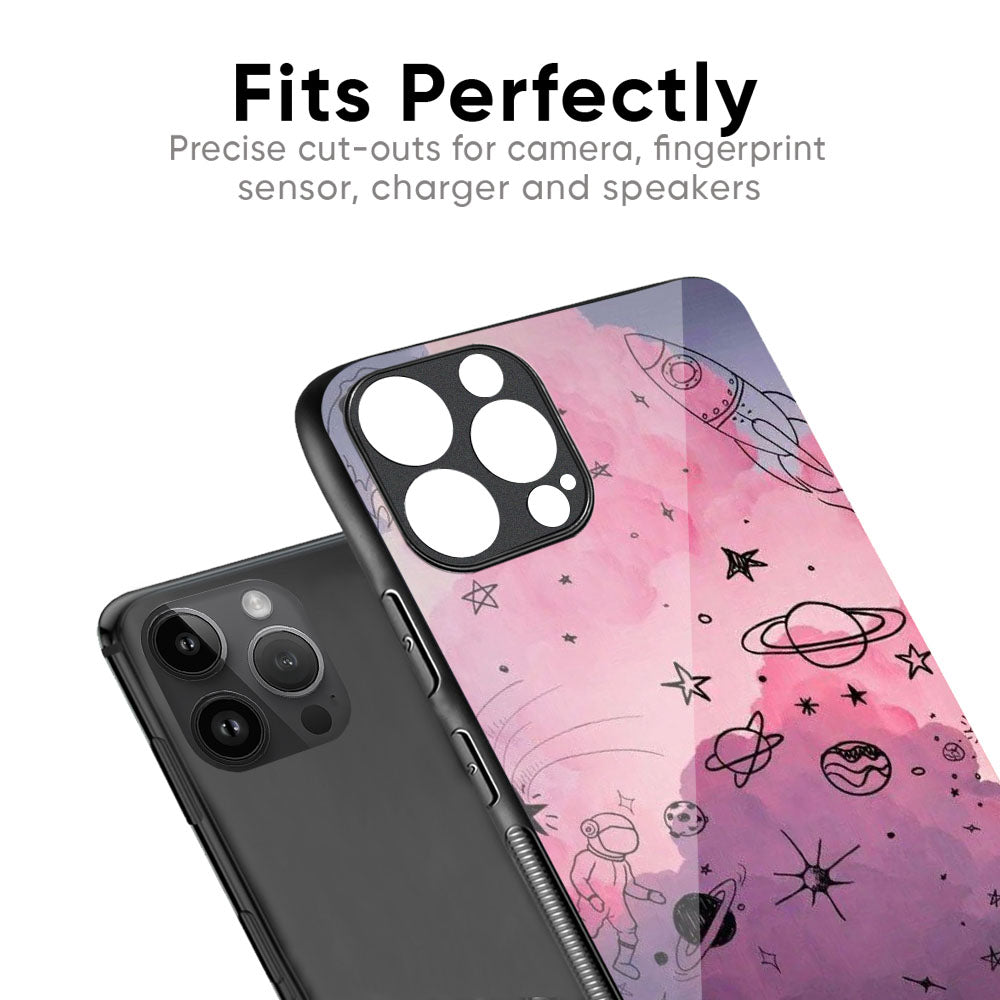 Space Doodles Glass Case for iPhone XS Max