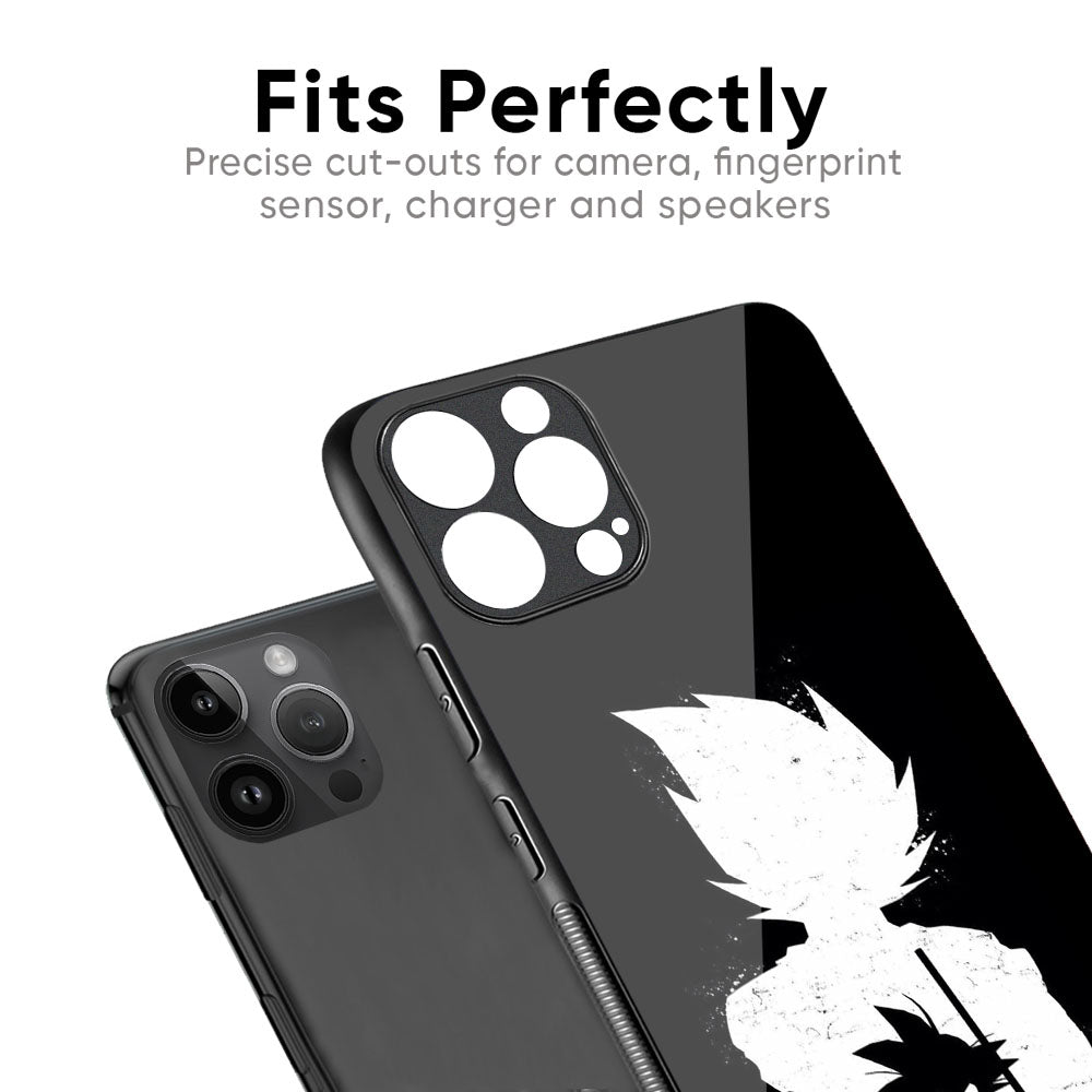 Monochrome Goku Glass Case for iPhone XR