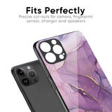 Purple Gold Marble Glass Case for iPhone 12 Pro