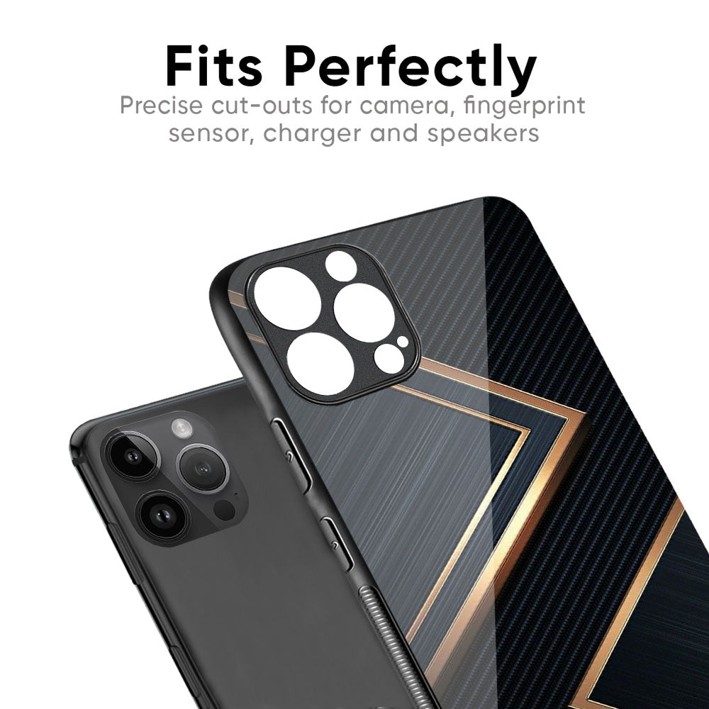 Sleek Golden & Navy Glass Case for iPhone XS Max