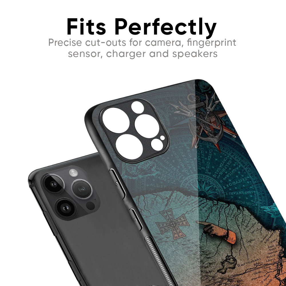 Geographical Map Glass Case for iPhone XS Max
