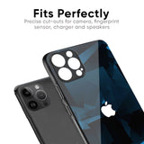 Polygonal Blue Box Glass Case For iPhone XS