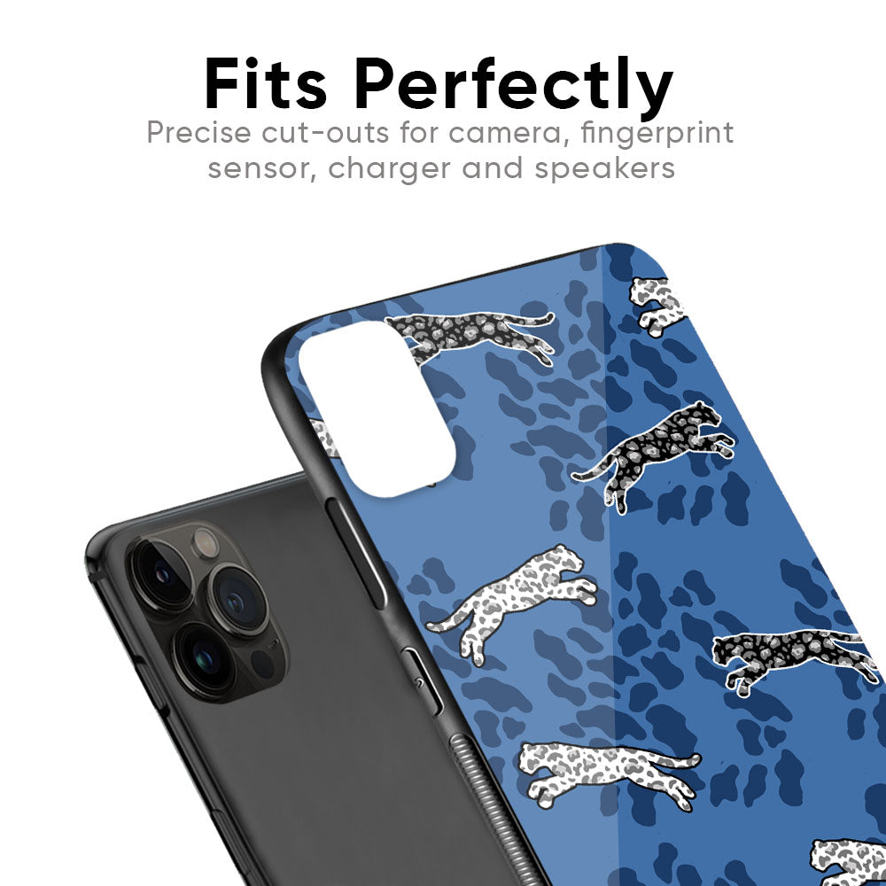 Blue Cheetah Glass Case for iPhone 6S