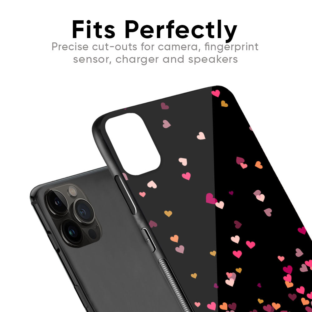 Heart Rain Fall Glass Case For iPhone SE 2022
