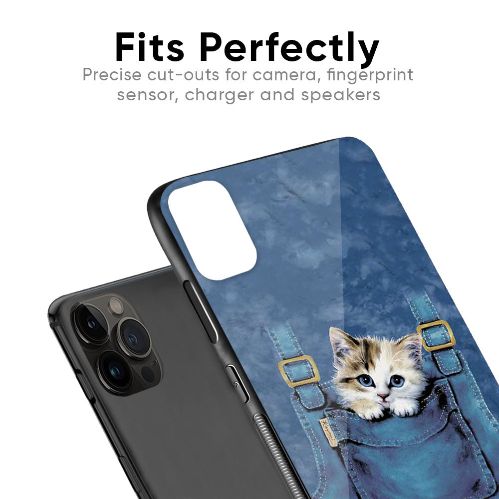 Kitty In Pocket Glass Case For iPhone SE 2022