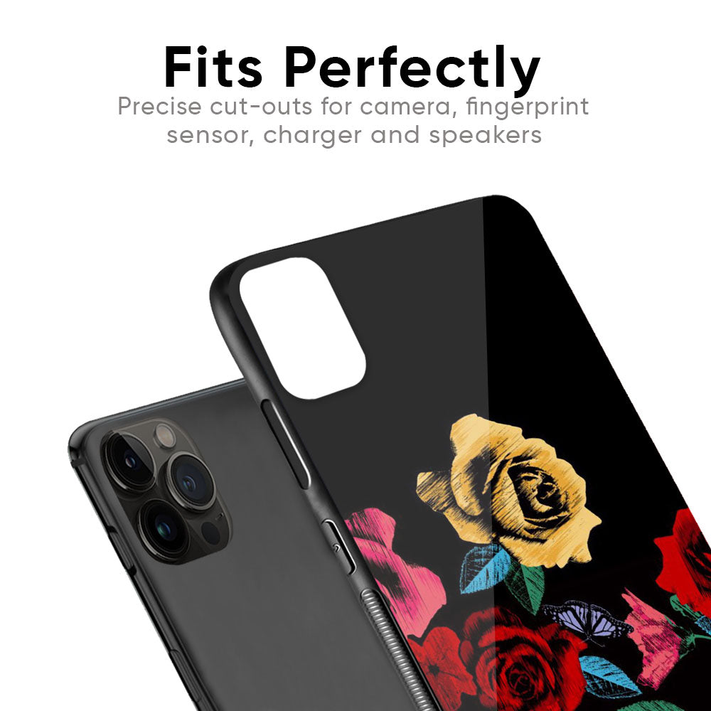 Floral Decorative Glass Case For iPhone 12